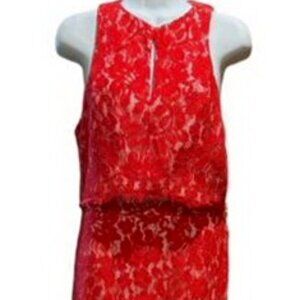 Nikibiki Red Lace 2 Piece Long Prom Dress